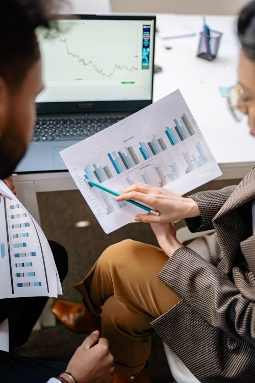 People reviewing financial charts together